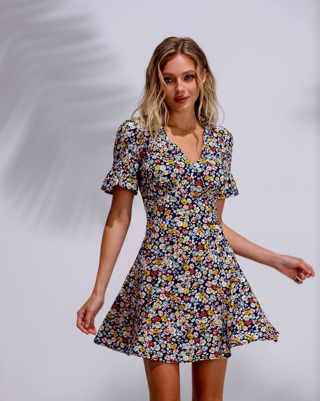 Floral Chiffon Short Sleeve Dress for Casual Events and Summer Fun