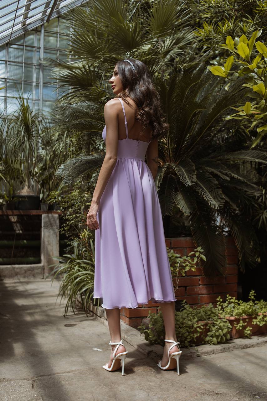 Sany Women's Midi Dress in Premium Las Vegas Knitwear Lavender Color