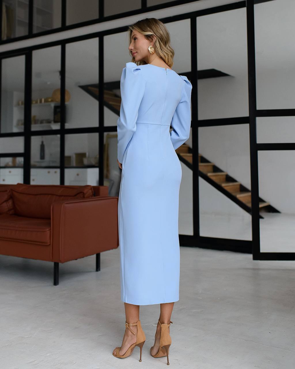 Elegant Midi Dress for Women in Premium Crepe Fabric