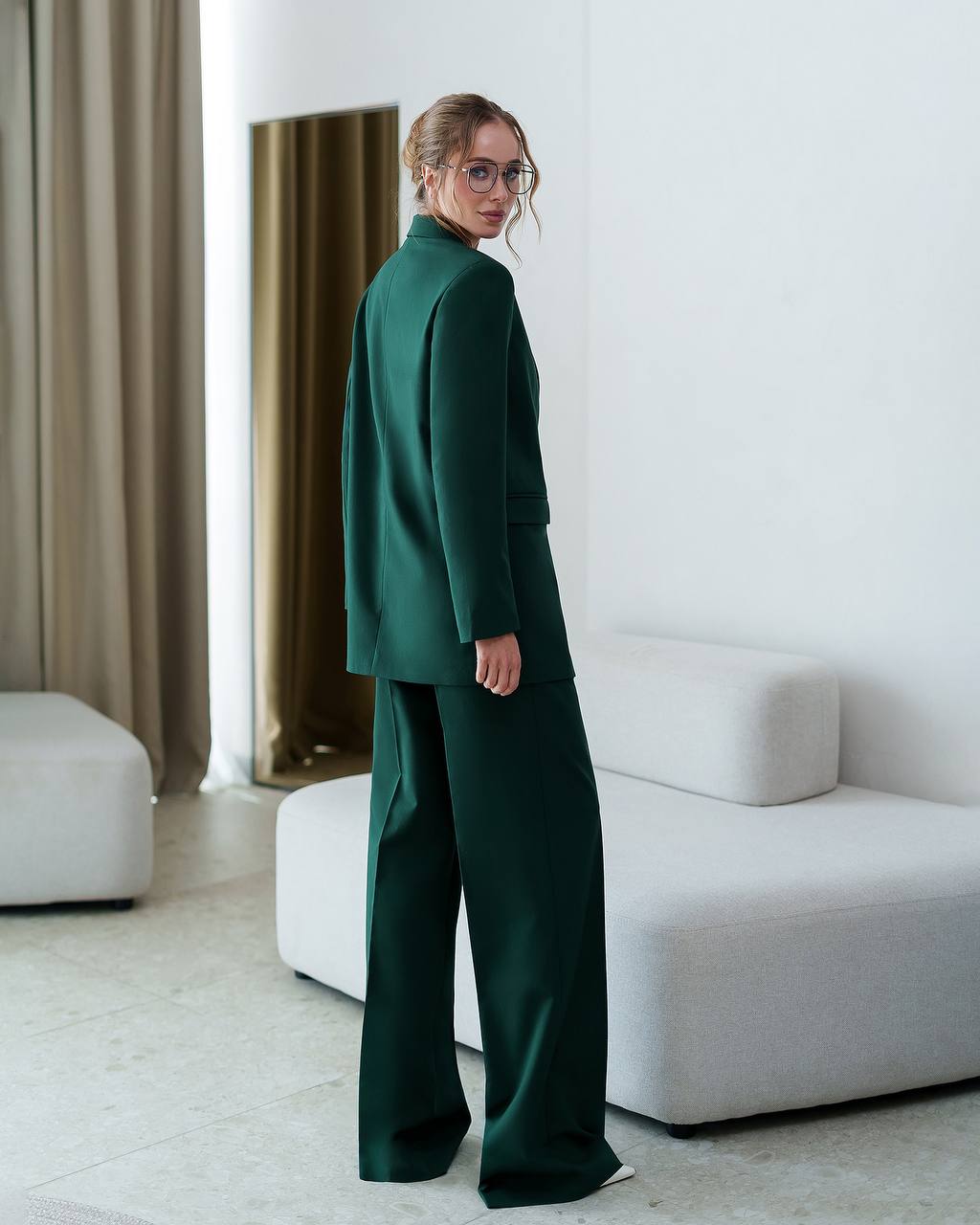 Womens Polished Tiar and Lux Fabric Suit in Green