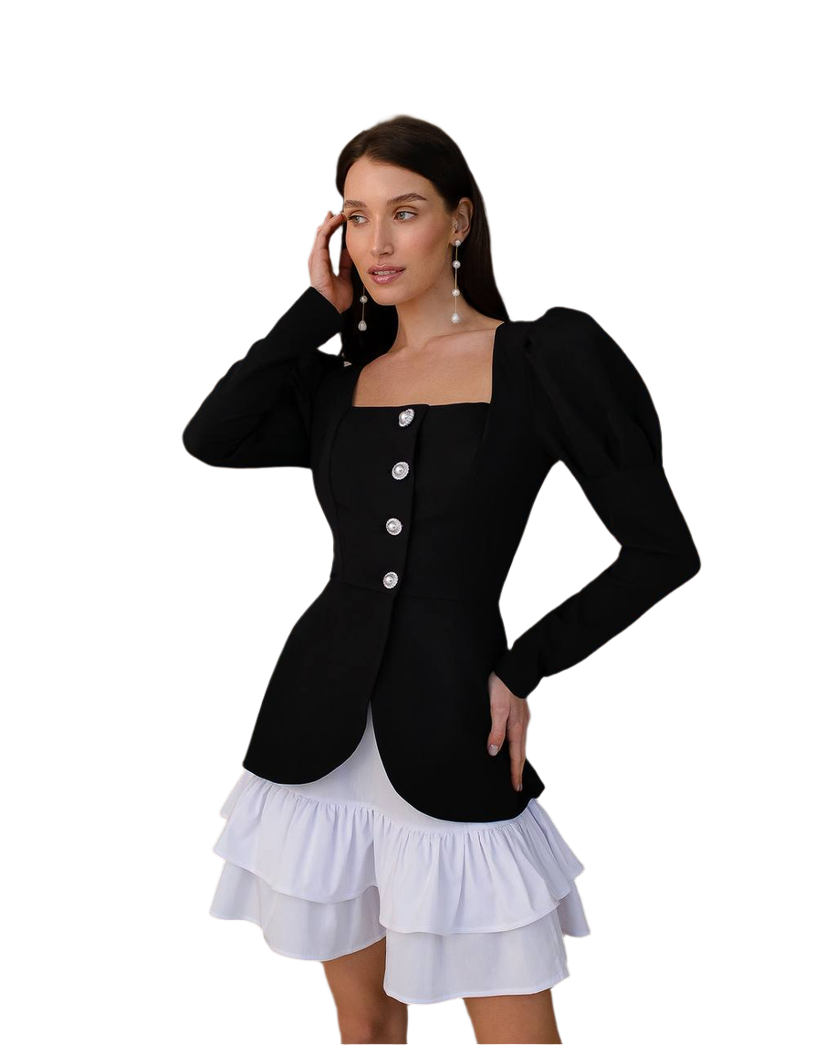 Womens Blouse-Jacket Without Lining Premium Suit Crepe-Diagonal
