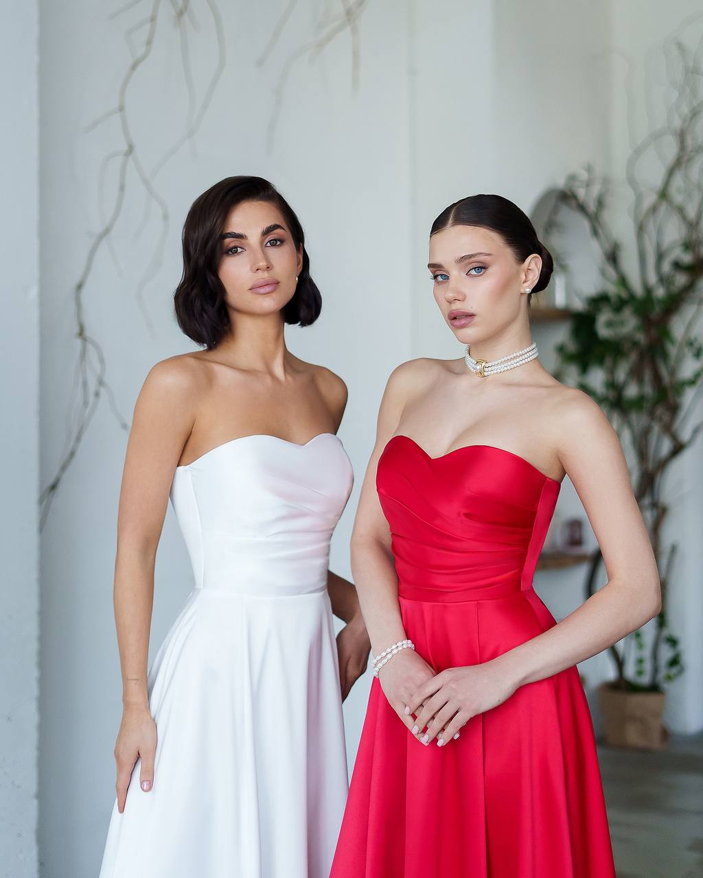 Elegant Strapless Premium Dense Satin Dress for Women