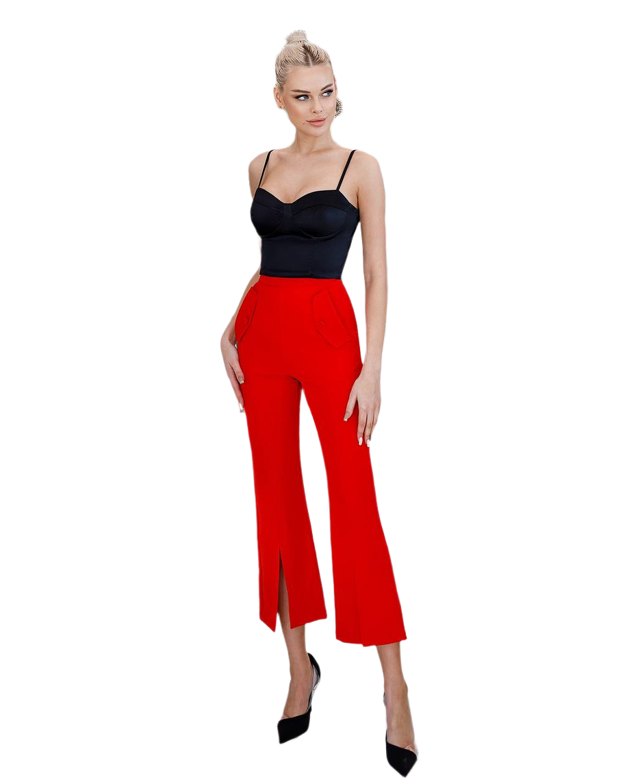 Premium Diagonal Suiting Crepe Culotte Trousers for Women