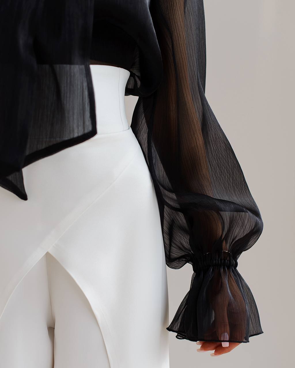Premium Crepe Diagonal Suiting Pants with Corset Waistband for Women