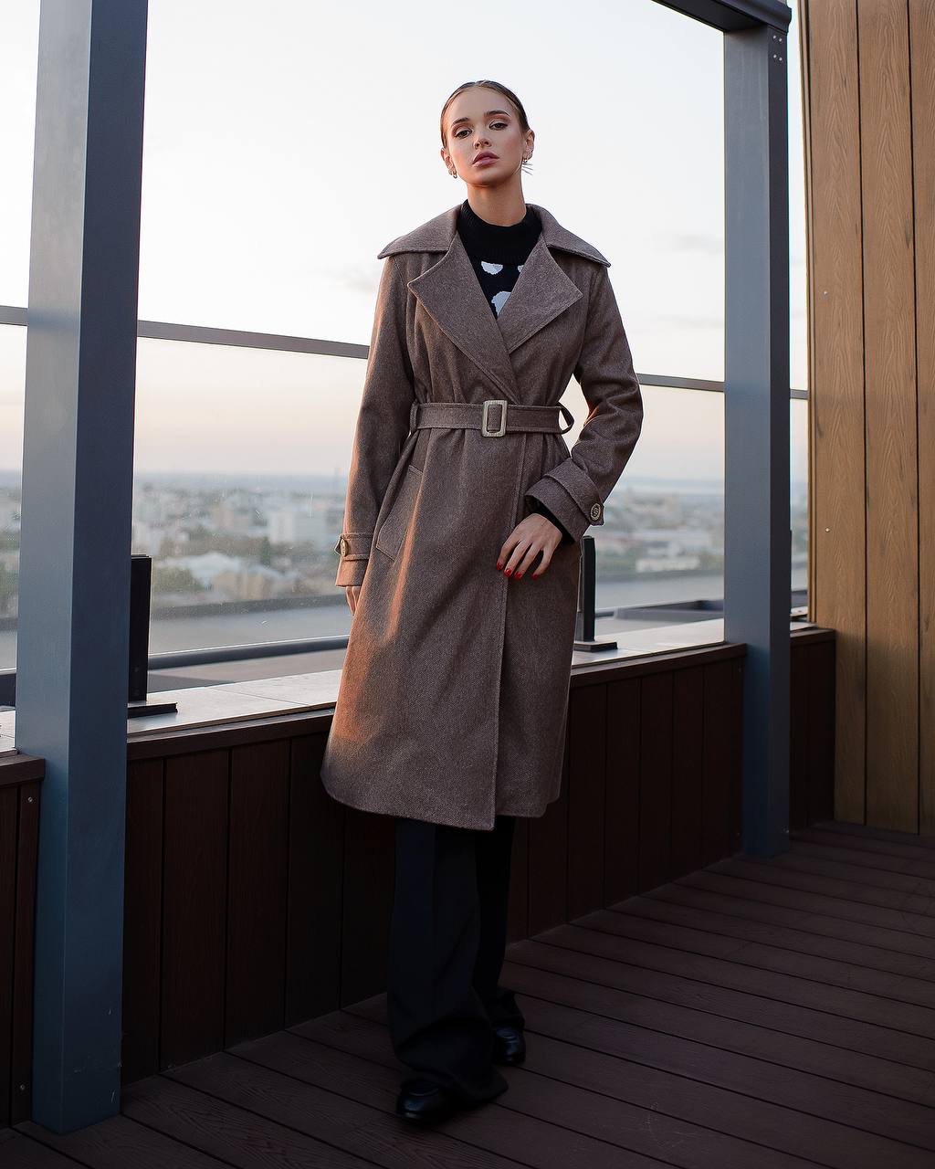 Elegant Wool Coat with Long Length and Belted Waist for Stylish Fall Wardrobe
