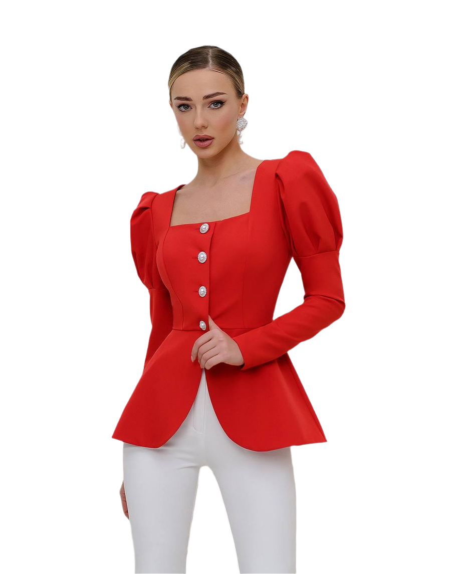Women's Blouse-Jacket Without Lining in Premium Crepe Fabric