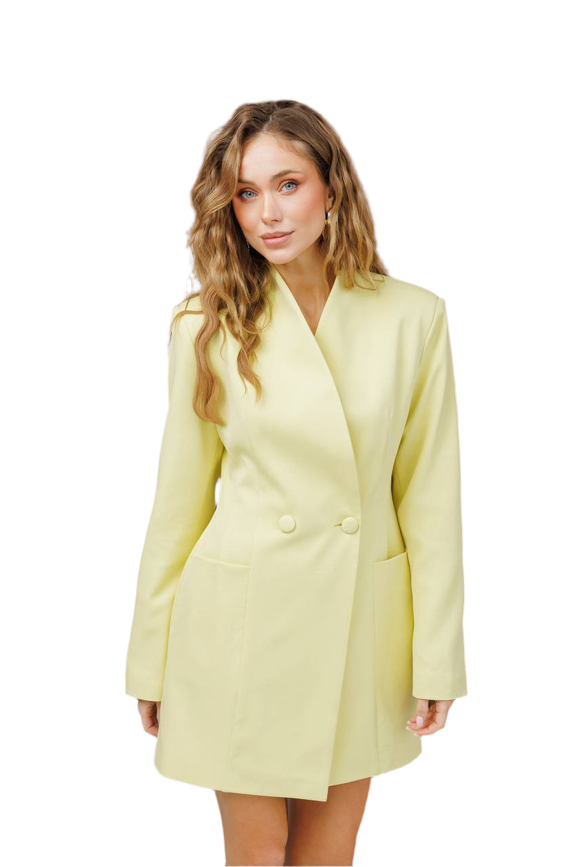 Womens Lemon Yellow Dress Jacket with Lining