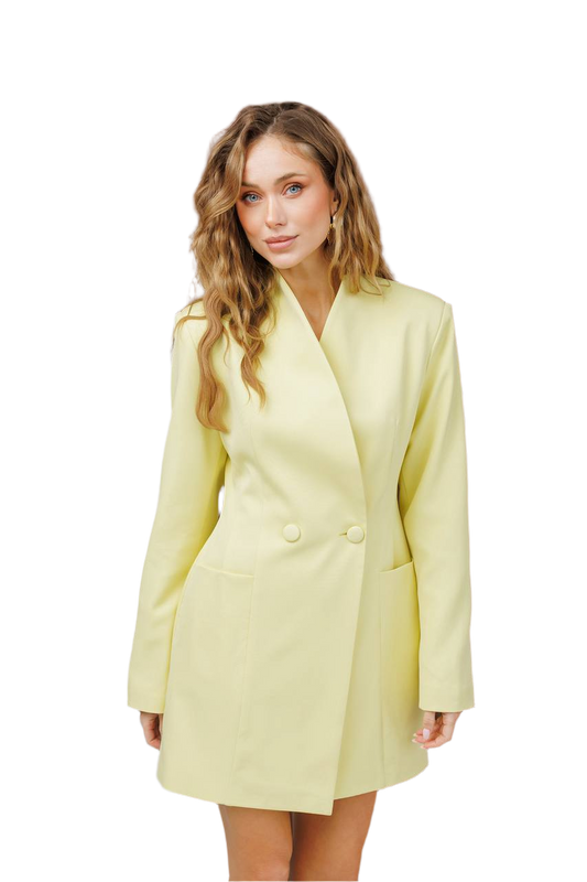 Womens Lemon Yellow Dress Jacket with Lining