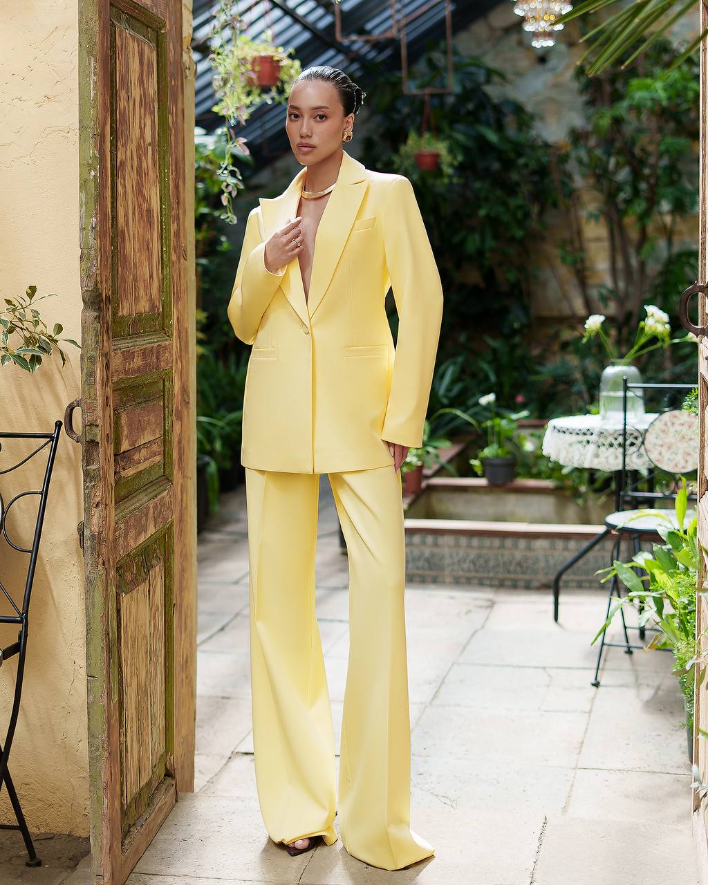 Premium Diagonal Suiting Crepe Womens Suit Jacket and Trousers