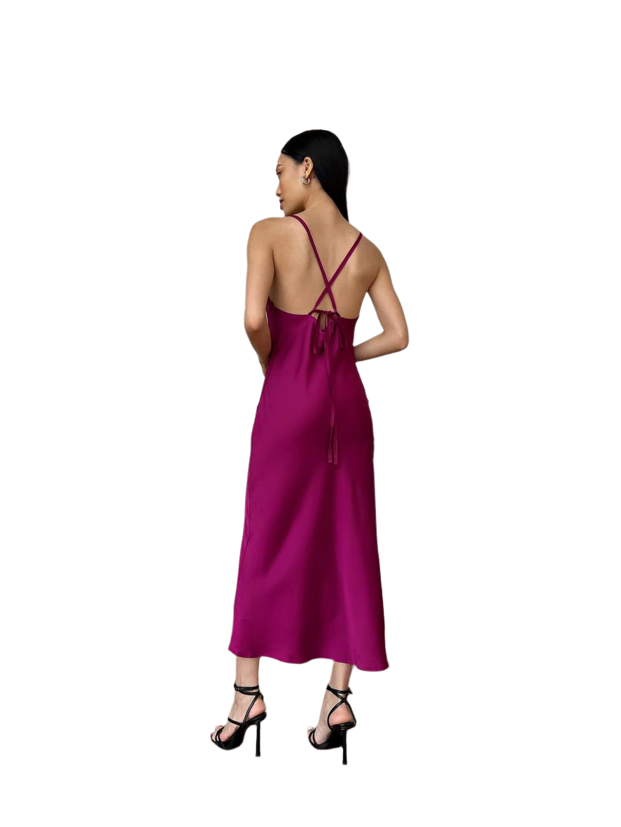 Selin Women's Silk Combination Dress with Lining