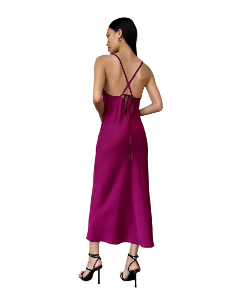 Selin Women's Silk Combination Dress with Lining