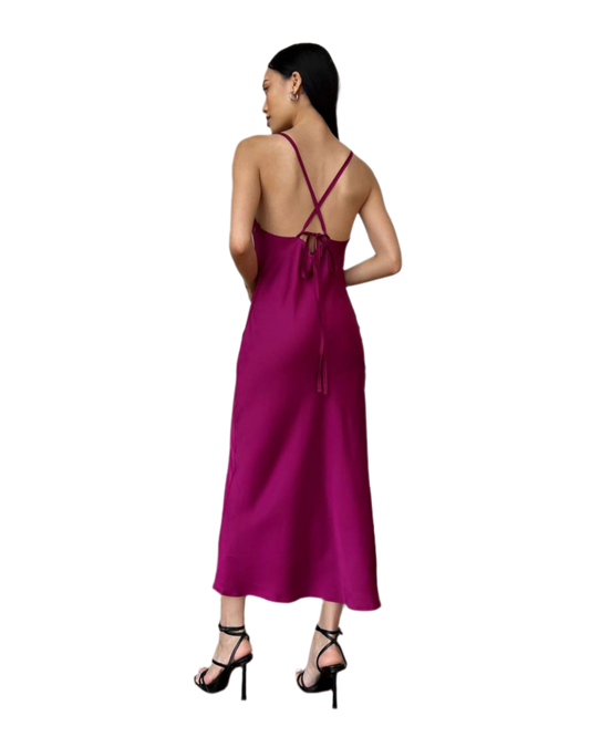 Selin Women's Silk Combination Dress with Lining