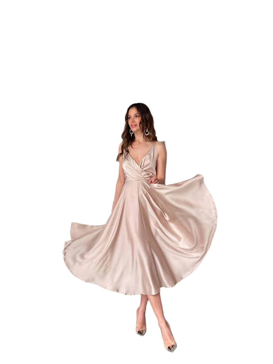 Esmeralda Women's Satin Sun Dress with Adjustable Straps