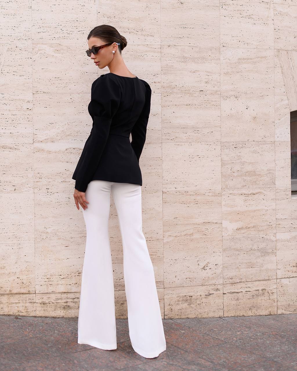 Womens Blouse-Jacket Without Lining Premium Suit Crepe-Diagonal