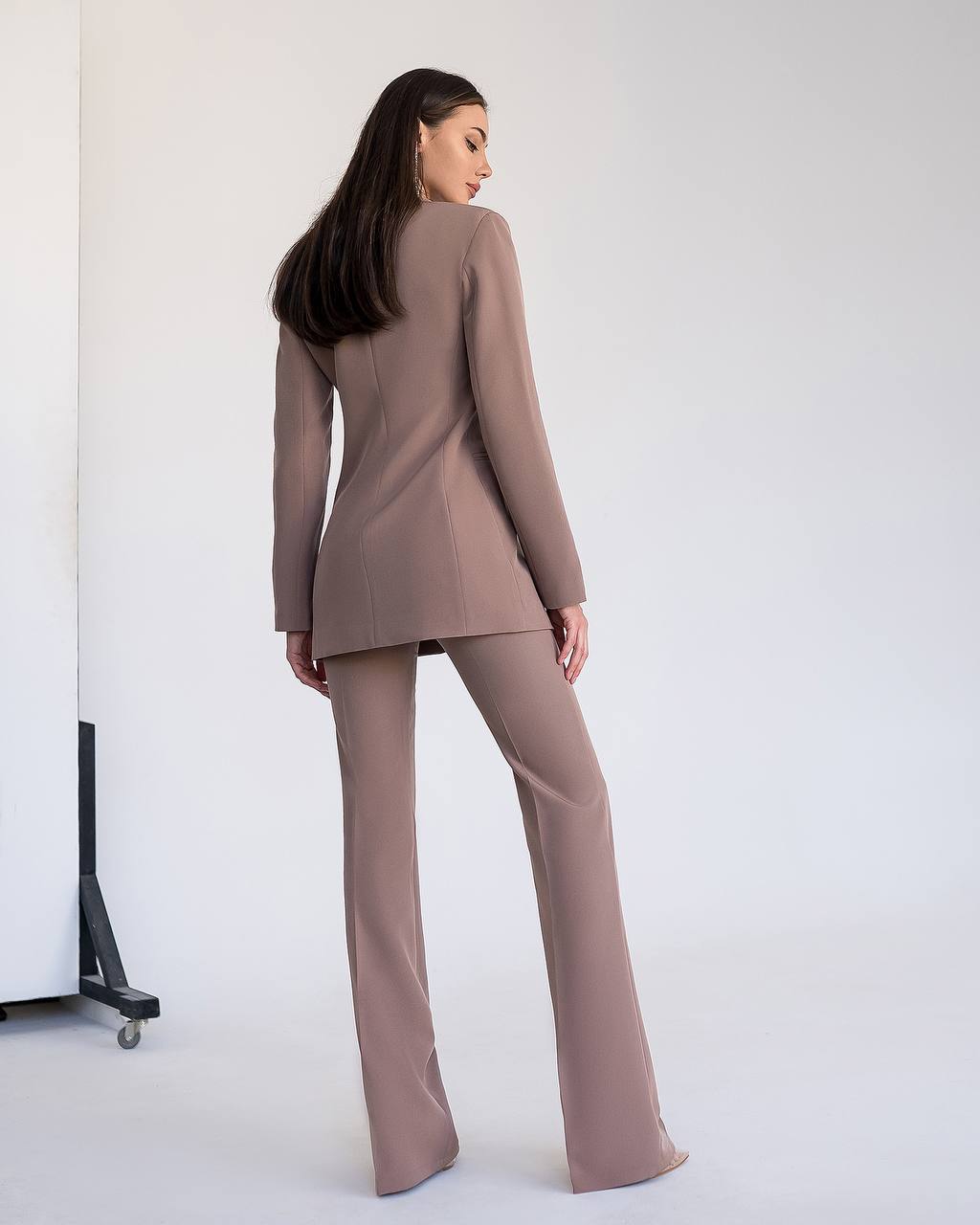 Womens Suit with Lined Blazer and Flared Pants