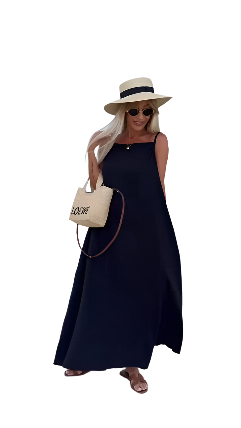Lightweight Summer Sarafan Dress with Pockets and Waist Tie