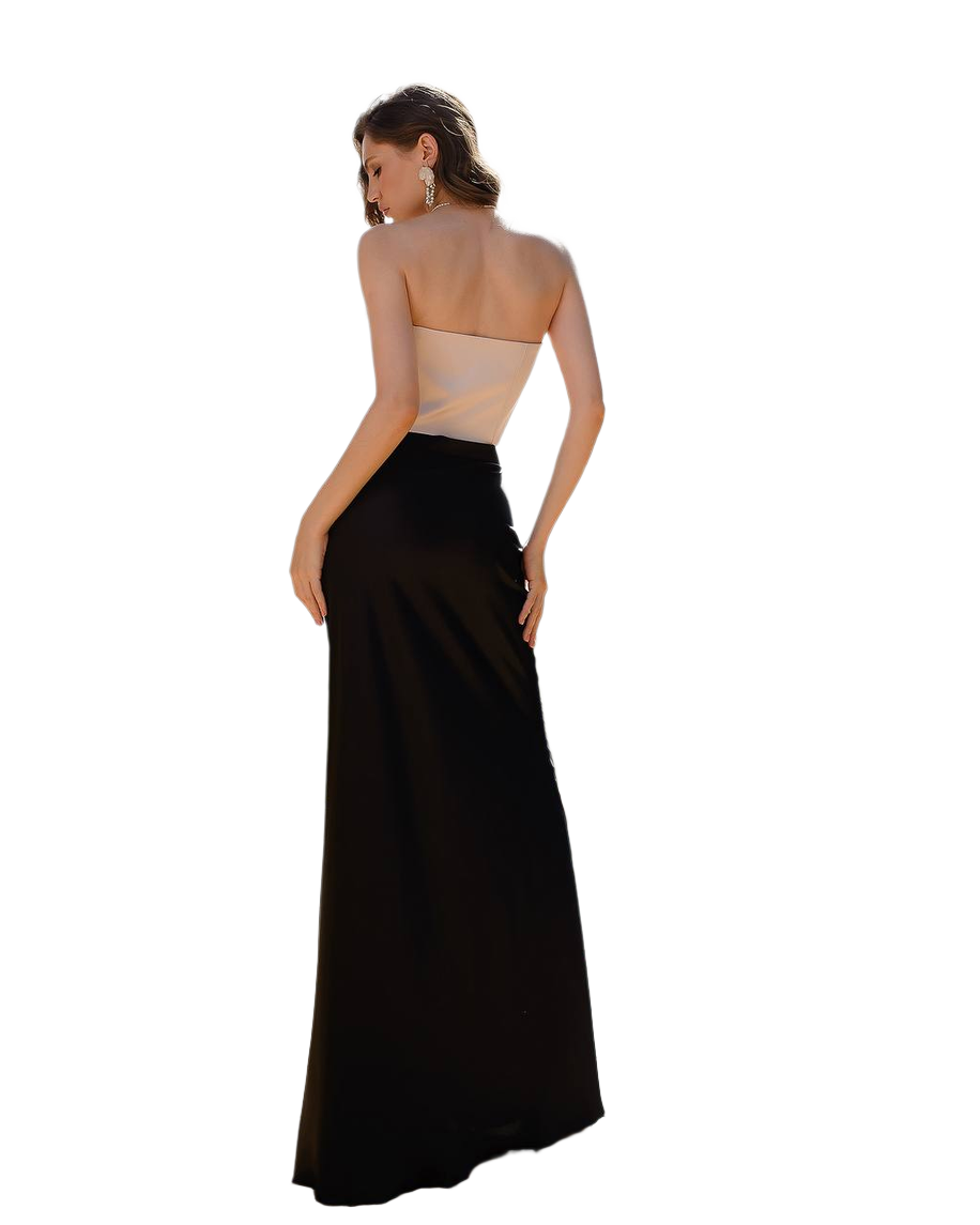 Premium Pandora Satin Skirt for Women Black Long Elegant