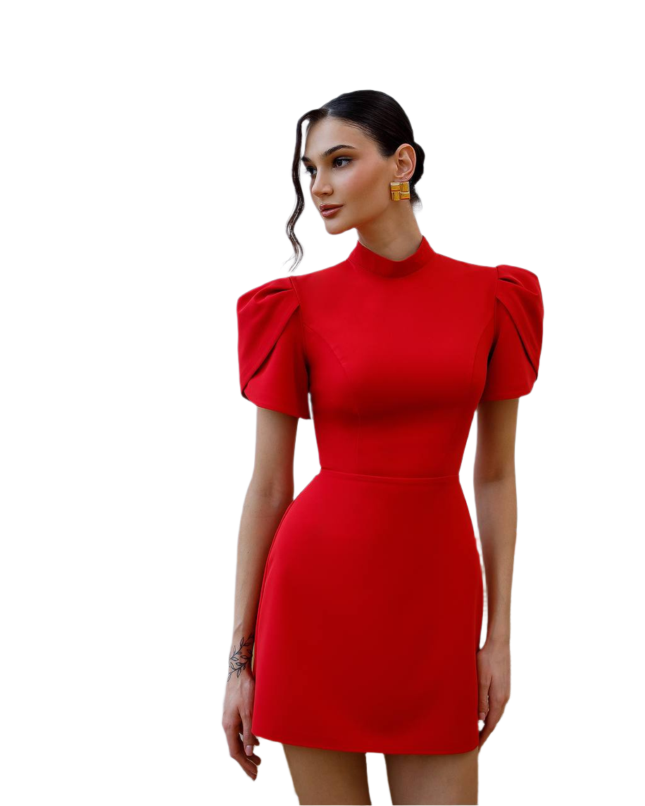 Elegant Mini Dress in Premium Crepe Fabric