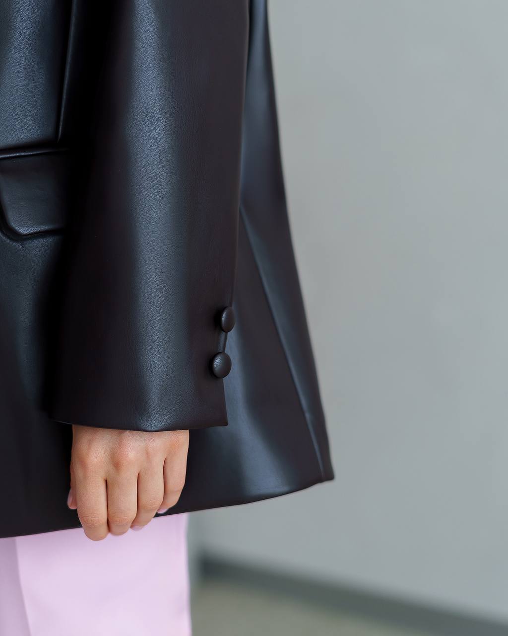 Womens Eco Leather Blazer on Suede Black and Wine