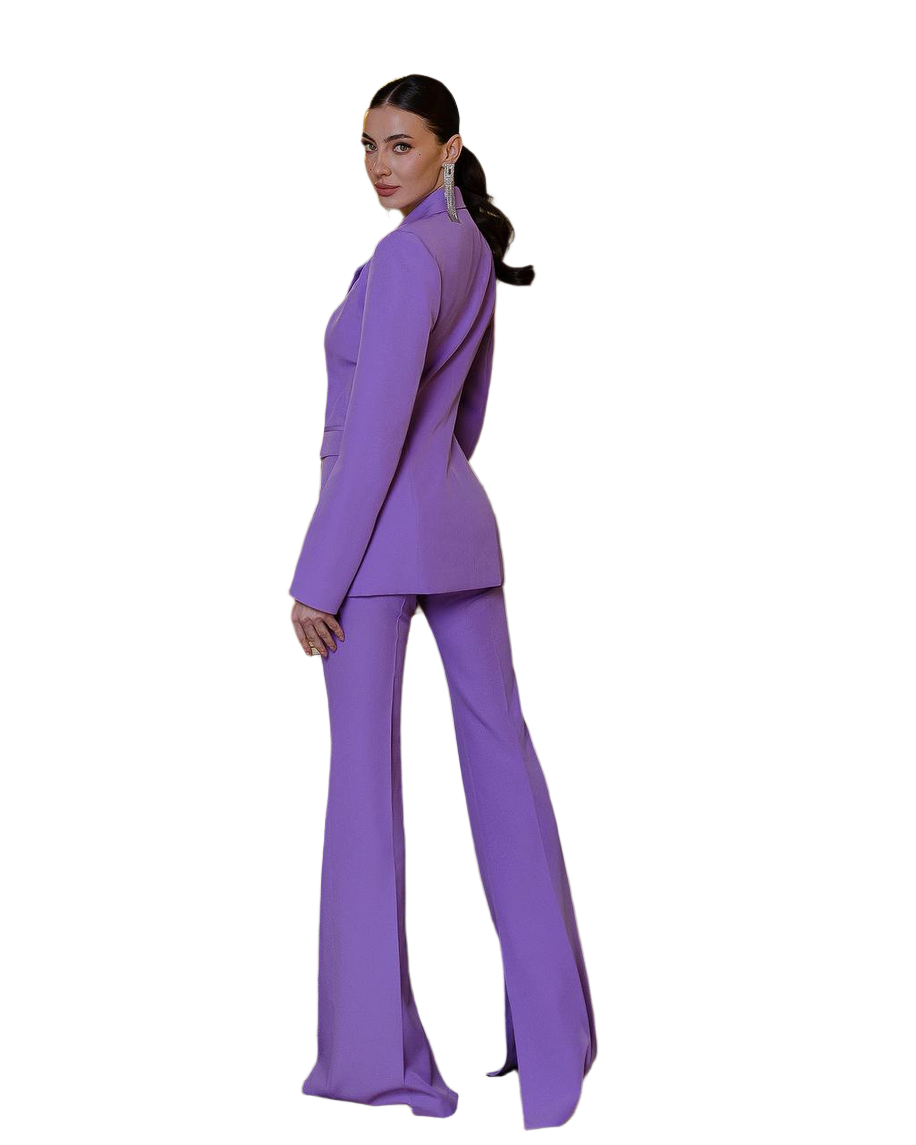 Premium Diagonal Suit Crepe Women Blazer and Trousers Set