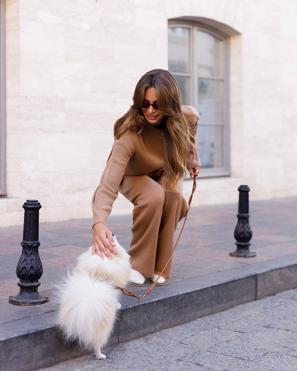 Stylish Beige Two Piece Sweater and Pants Set for Cozy Comfort