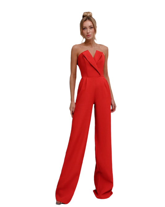 Stylish Bridal Wedding Bridesmaid Prom Graduation Corset Jumpsuit Wide Leg Palazzo Pants Courthouse Wedding