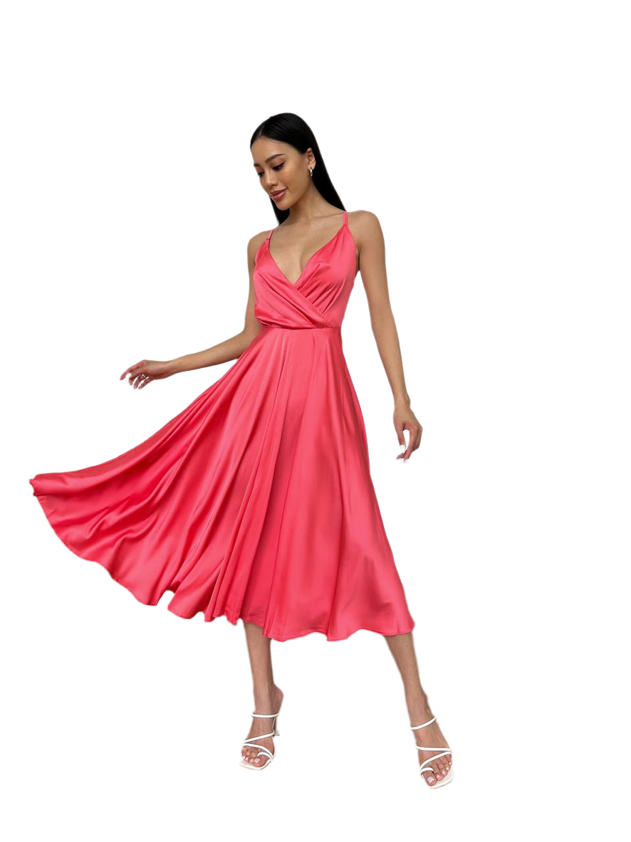 Esmeralda Women Satin Sun Dress with Adjustable Straps