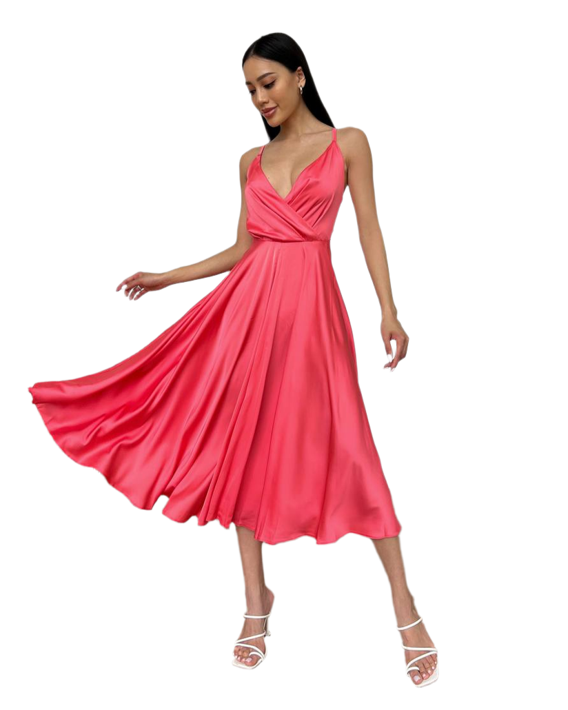 Esmeralda Women Satin Sun Dress with Adjustable Straps