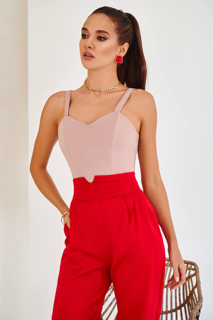Womens Corset Top in Dense Bandage Knit with Boning