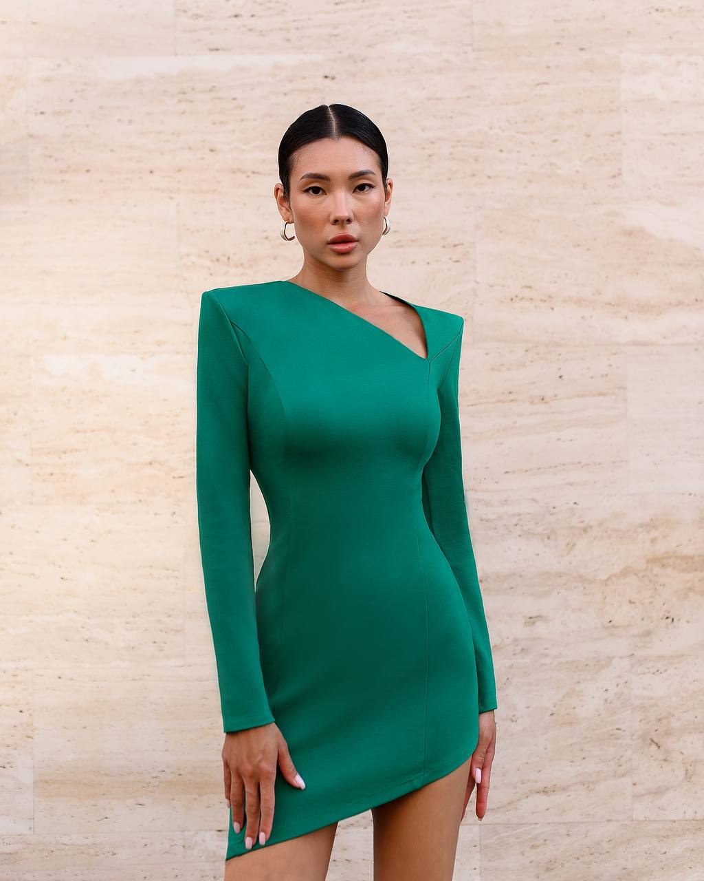Asymmetric One-Shoulder Bandage Knit Dress for Women