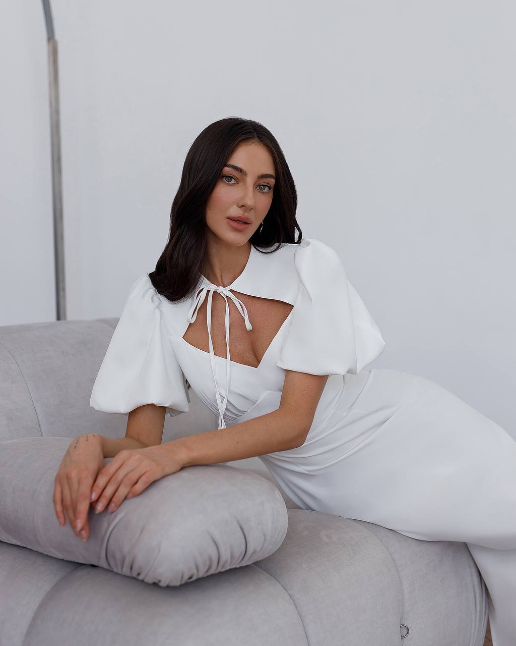 Elegant Midi Dress for Women in Premium Suiting Crepe