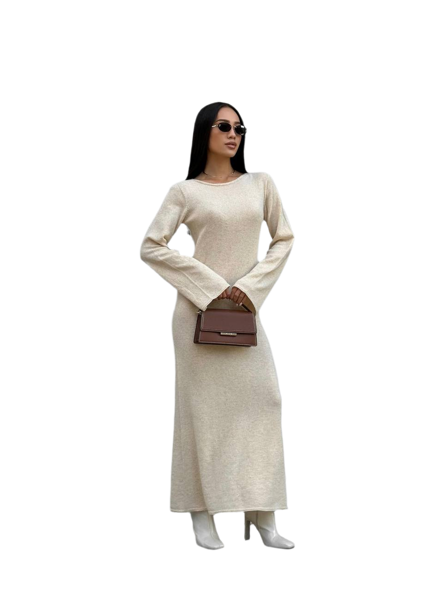 Luxury Long Sleeve Knit Dress Dizi for Women