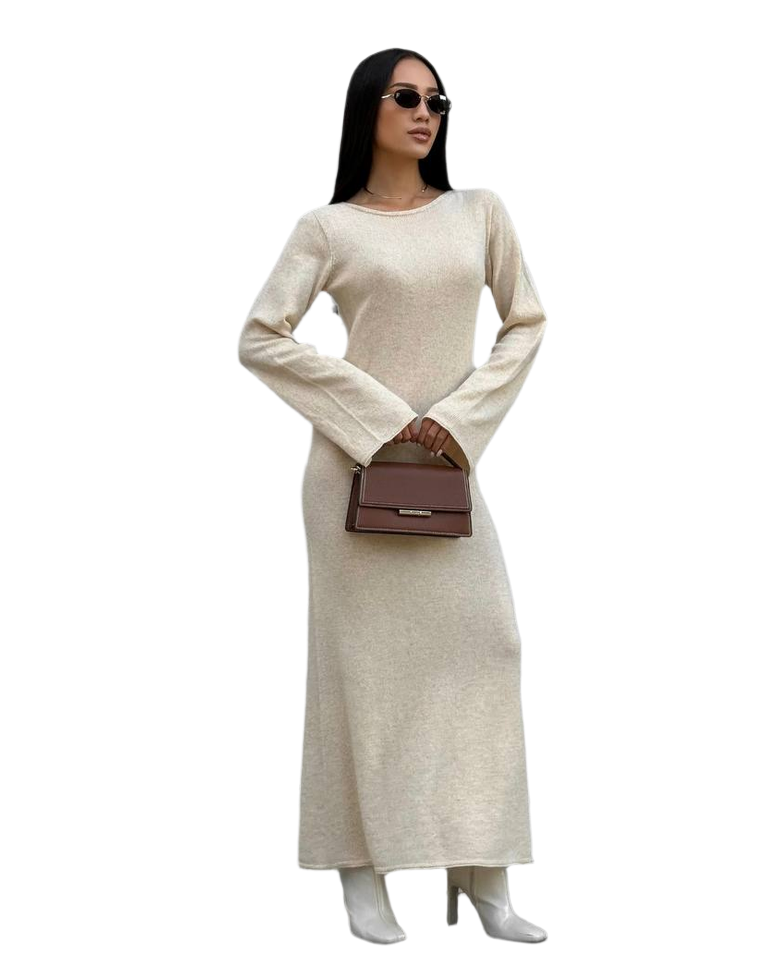 Luxury Long Sleeve Knit Dress Dizi for Women