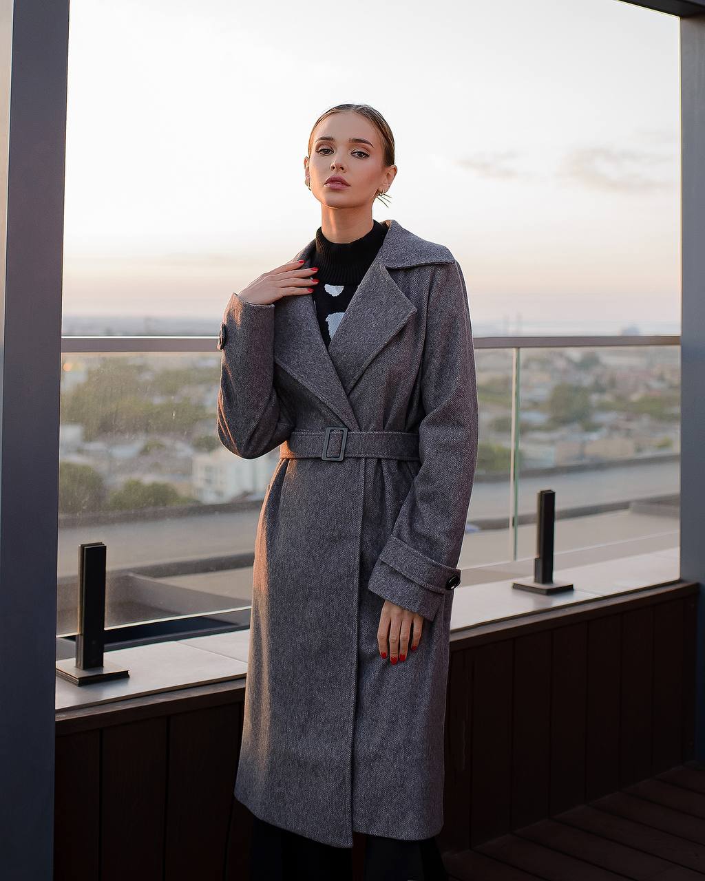 Stylish Wool Coat with Belt Soft Warm Jacket for Any Occasion