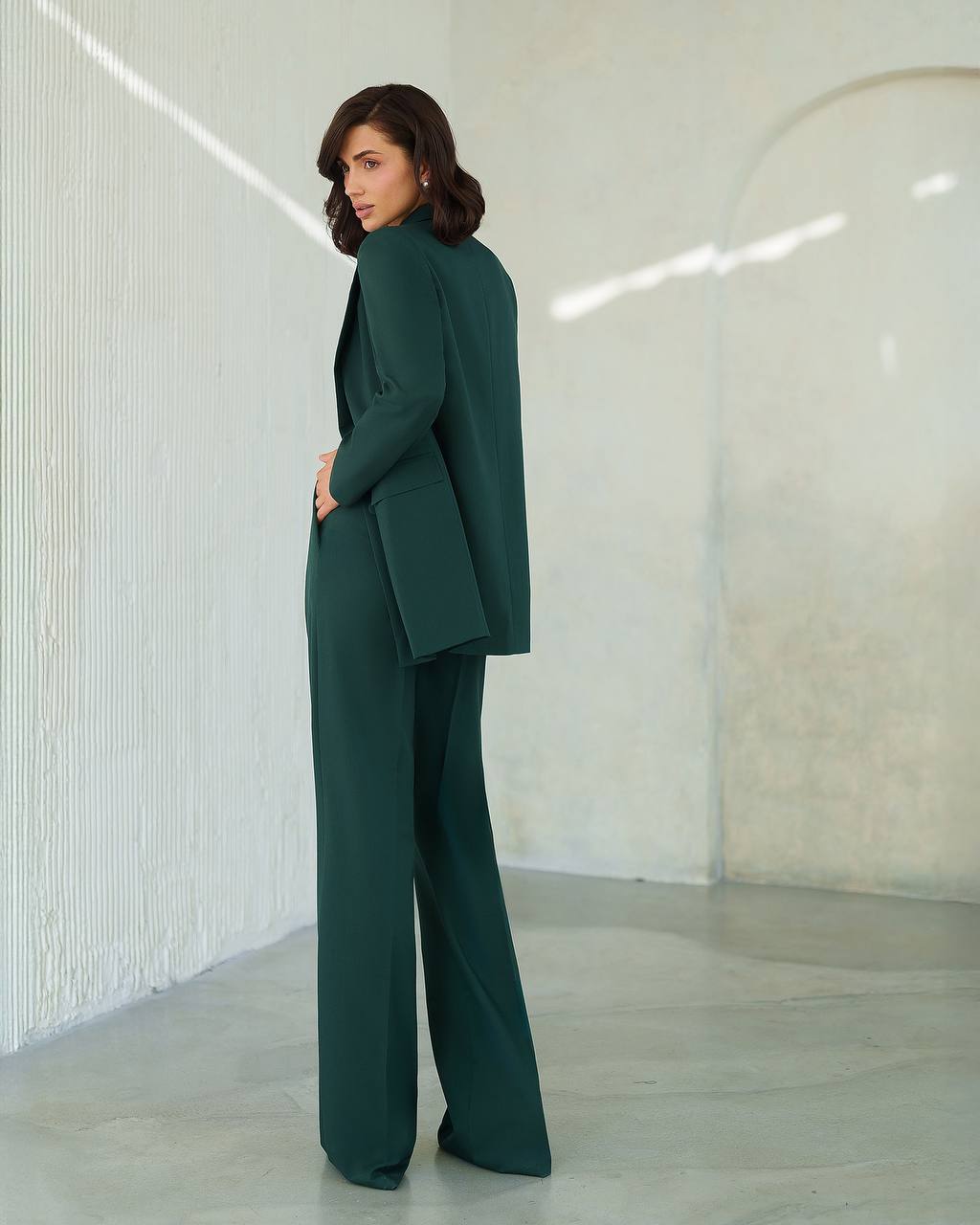 Womens Polished Tiar and Lux Fabric Suit in Green