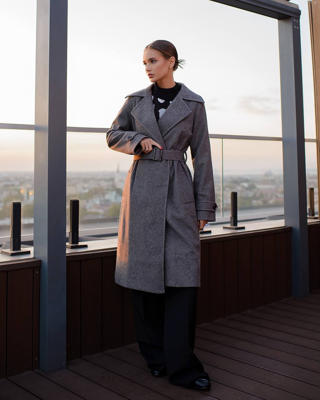 Stylish Wool Coat with Belt Soft Warm Jacket for Any Occasion