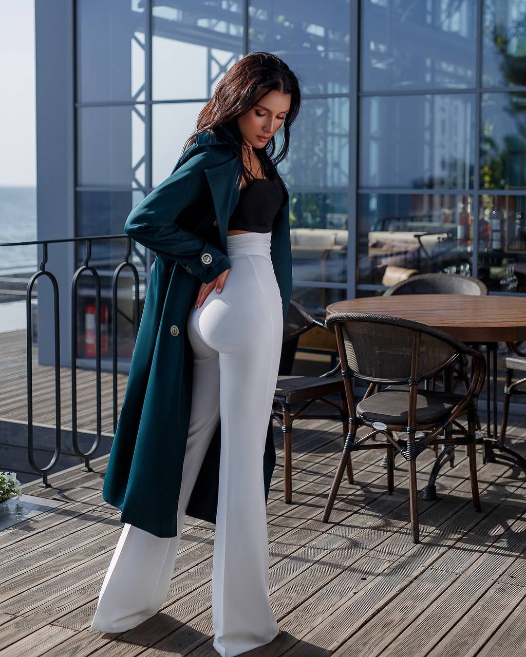 Stylish Cotton Trench Coat for Women with Pockets and Belt Slim Fit Outerwear