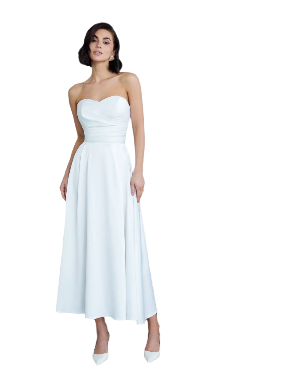 Elegant Strapless Premium Dense Satin Dress for Women