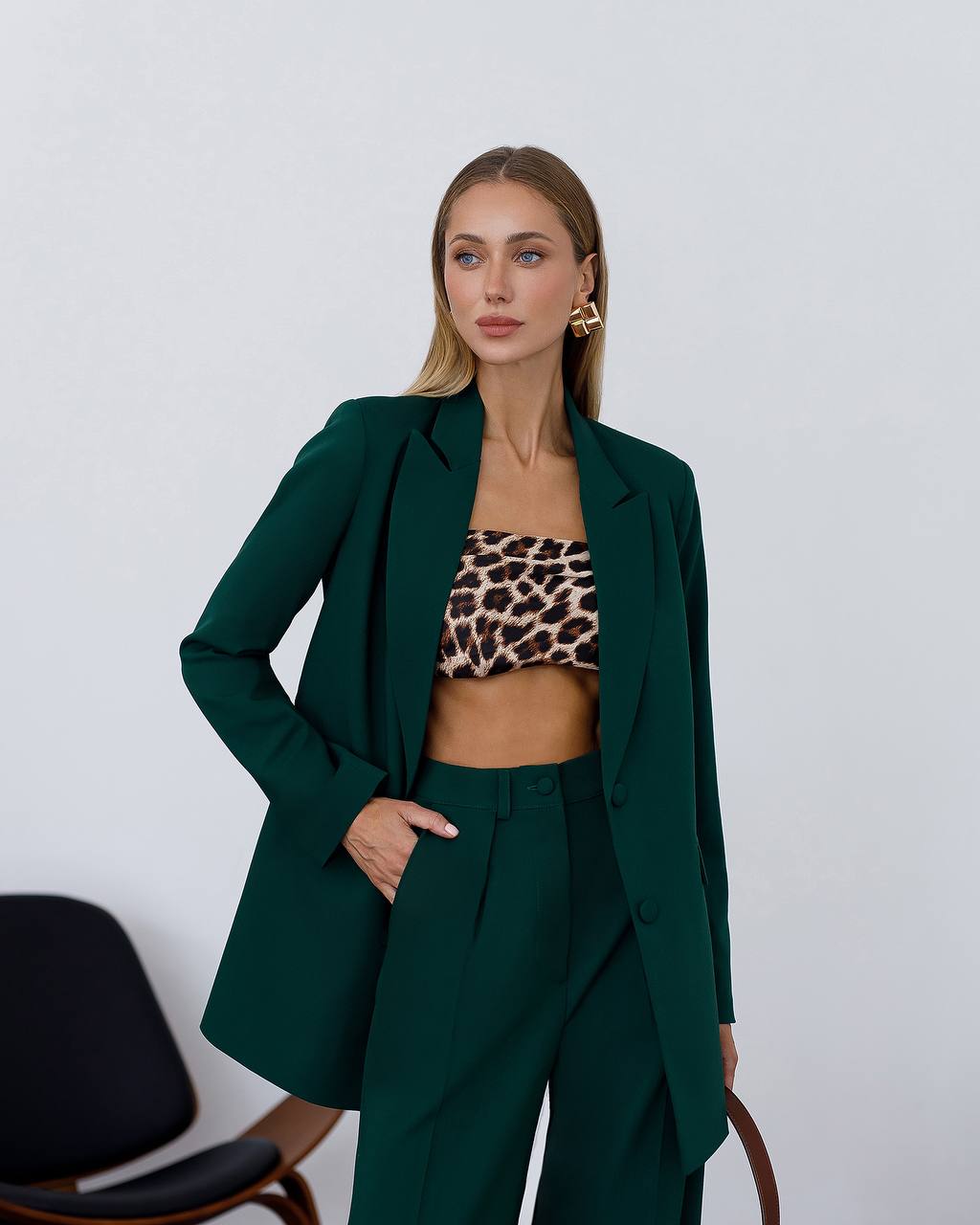 Womens Polished Tiar and Lux Fabric Suit in Green