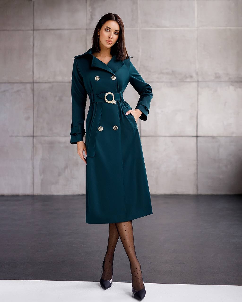 Stylish Cotton Trench Coat for Women with Pockets and Belt Slim Fit Outerwear