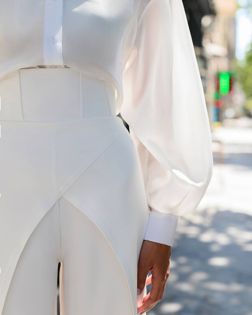 Premium Crepe Diagonal Suiting Pants with Corset Waistband for Women