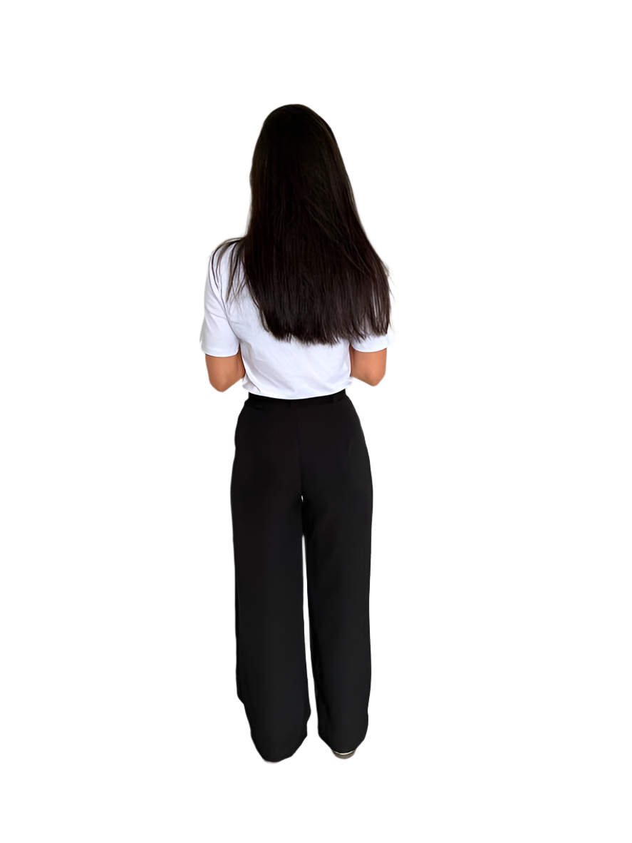 Casual Two-Piece Outfit with Printed Cotton T-Shirt and Tailored Pants