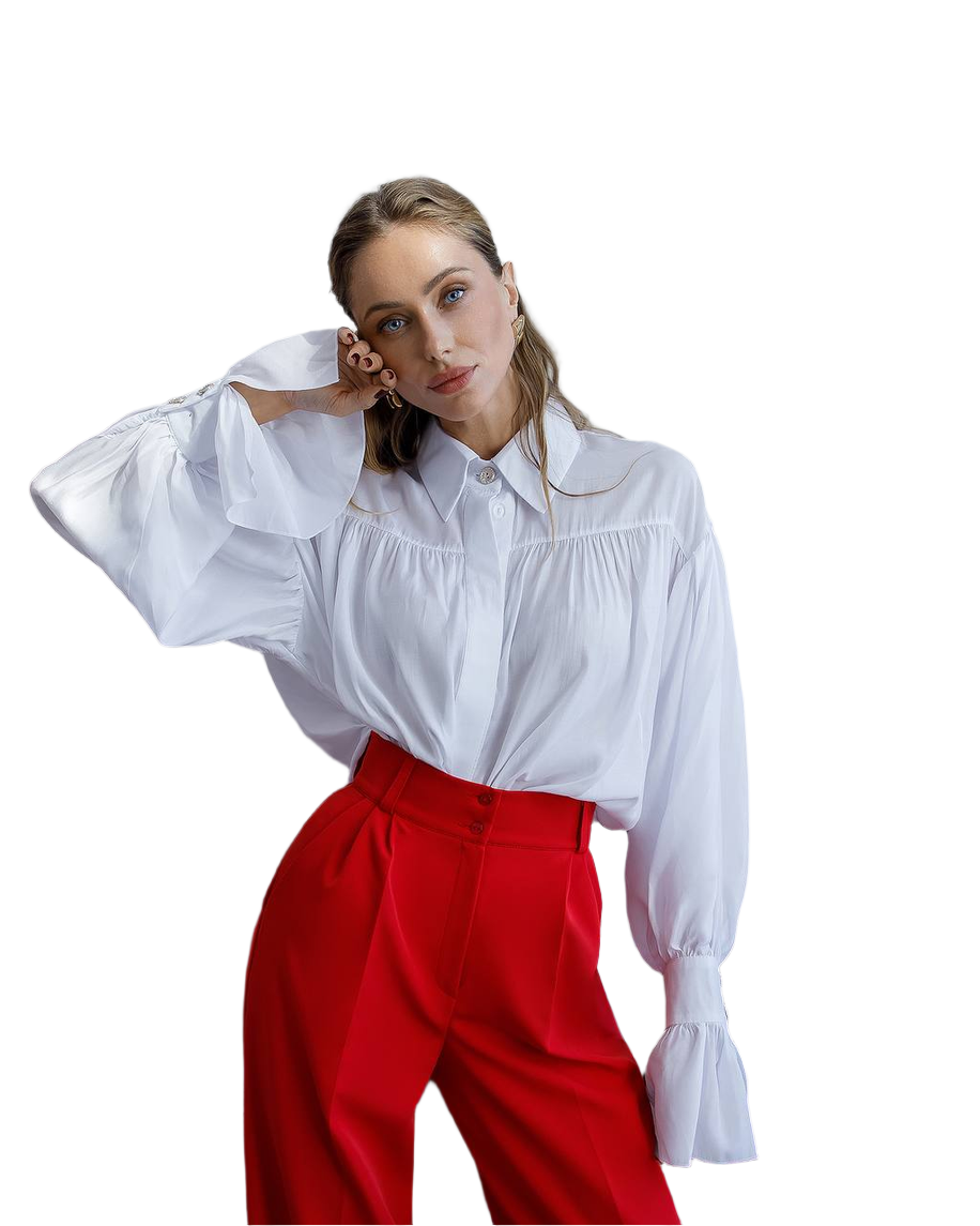 Womens Tencel Voile Blouse Shirt with Hidden Fastener