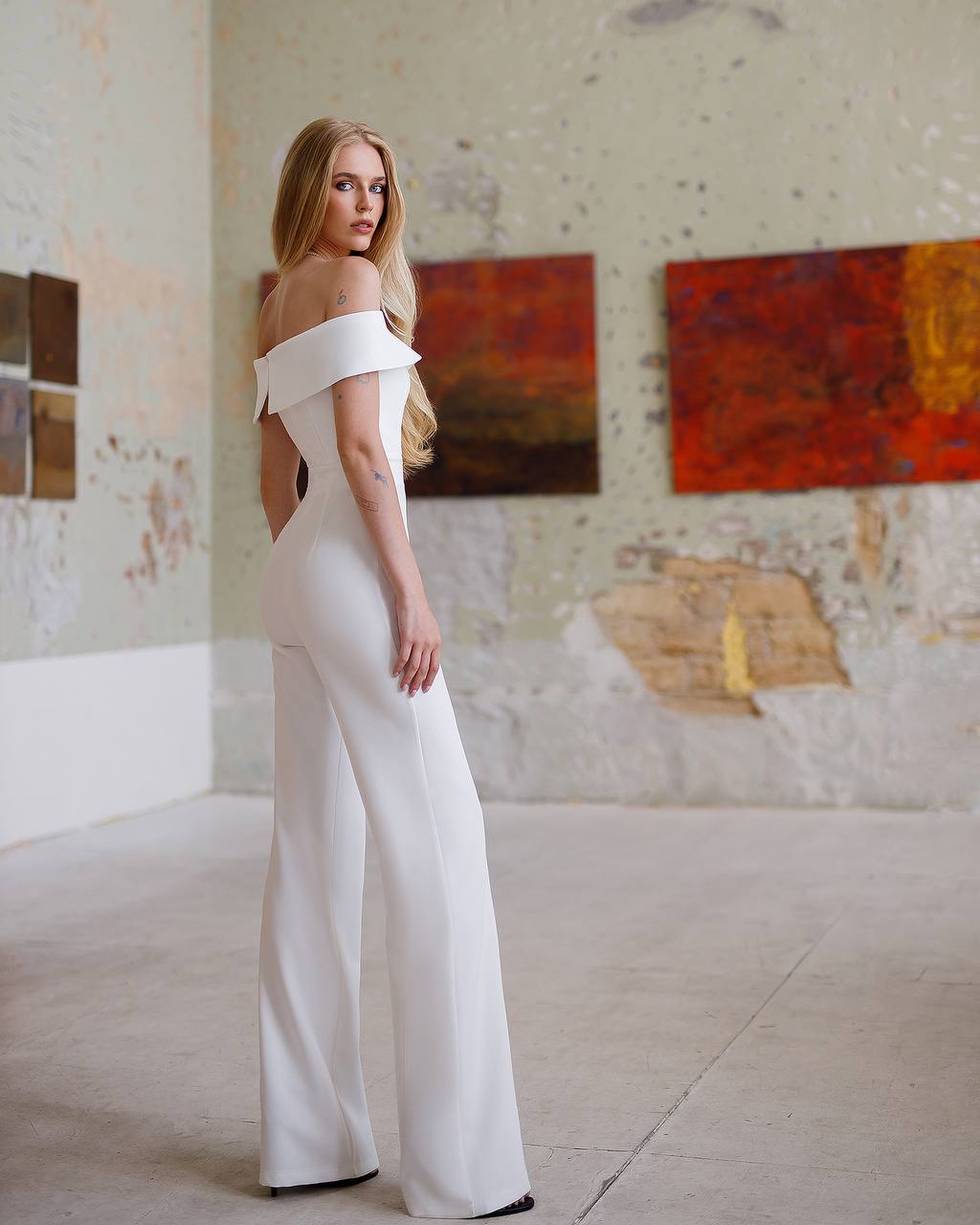 Elegant White Off Shoulder Jumpsuit for Women
