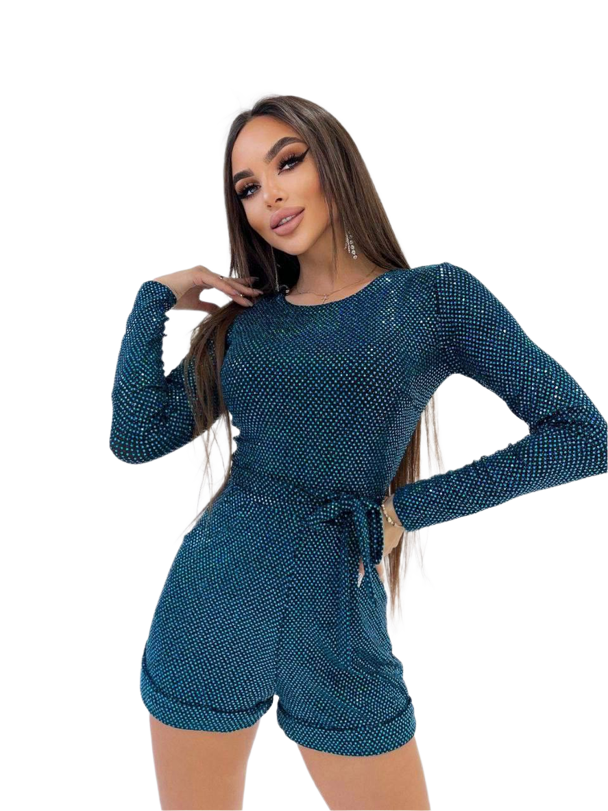 Kamila Stretch Knit Jumpsuit for Women with Pockets and Belt