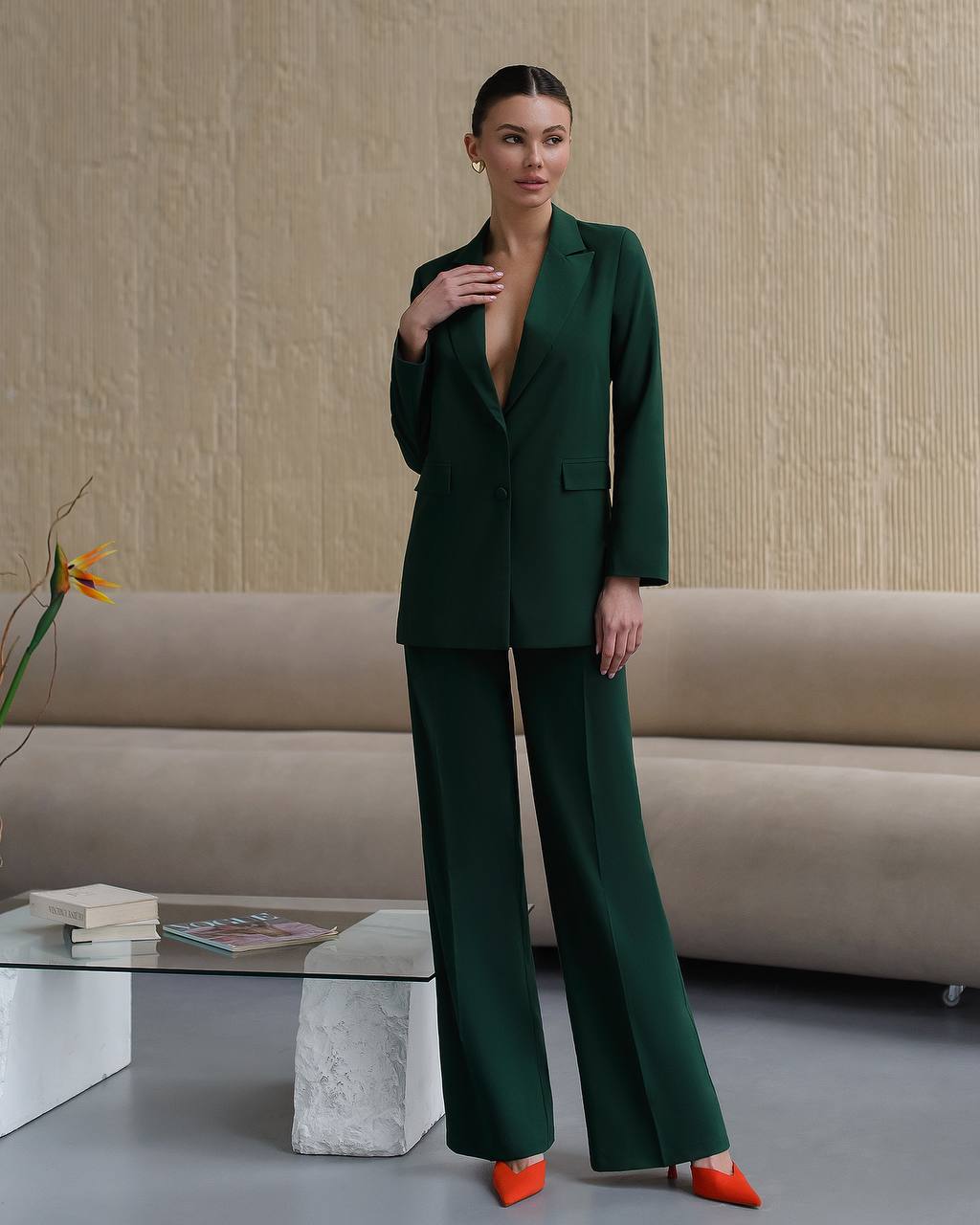 Womens Polished Tiar and Lux Fabric Suit in Green