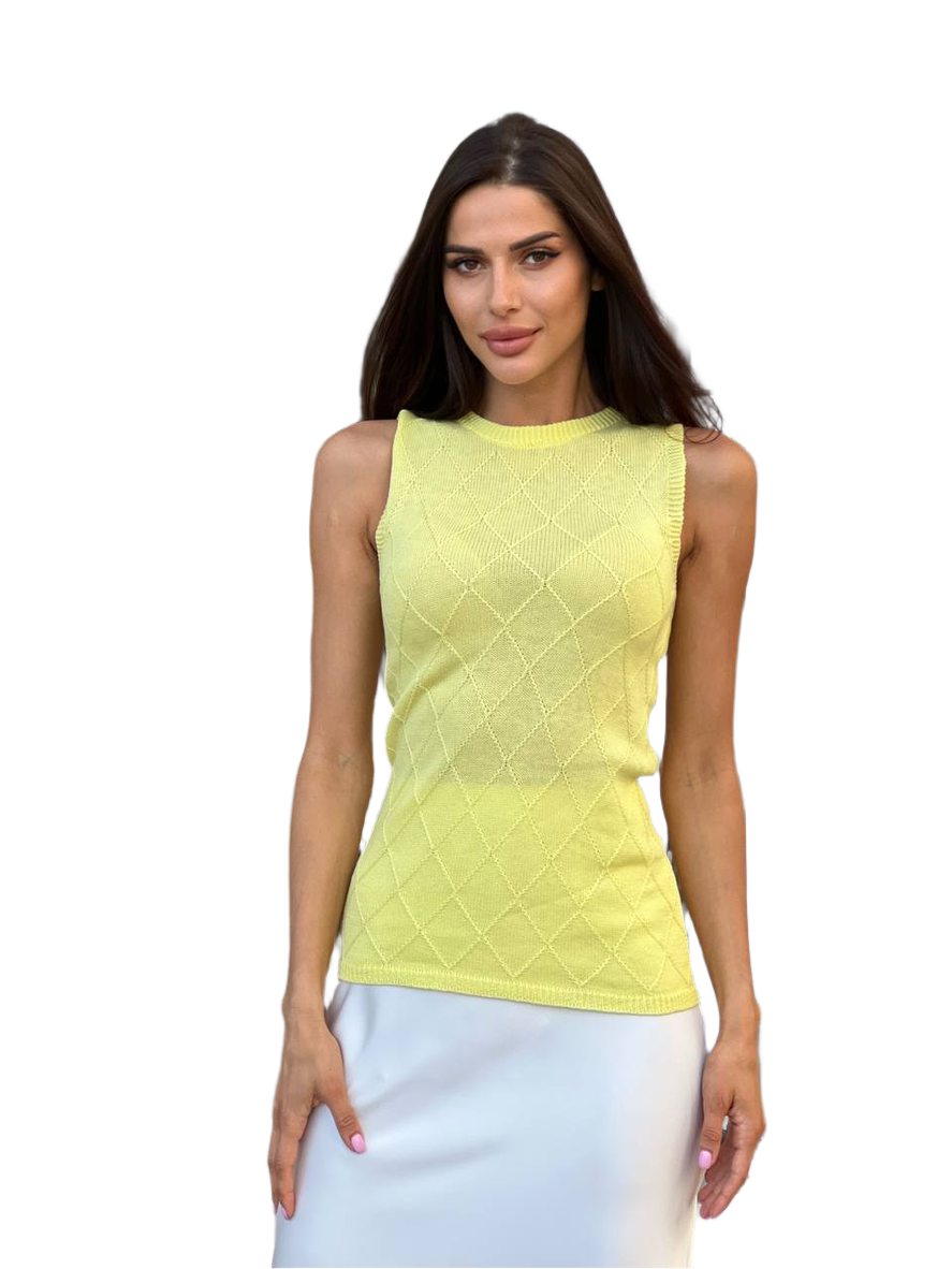 Luxury Cotton Tank Top for Women Sleeveless Knit Capri Top