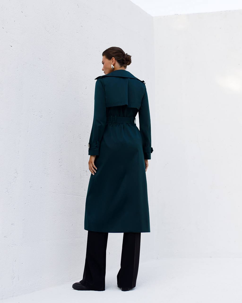 Stylish Cotton Trench Coat for Women with Pockets and Belt Slim Fit Outerwear
