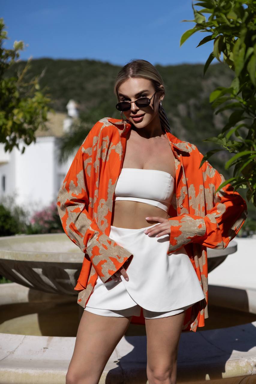 Milk Crepe Diagonal Skort Wrap Skirt Shorts