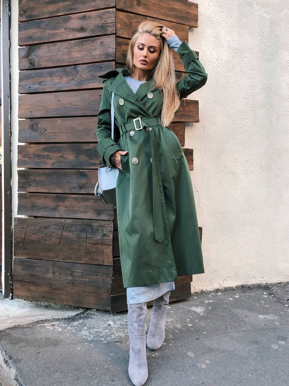 Stylish Cotton Trench Coat for Women with Pockets and Belt Slim Fit Outerwear